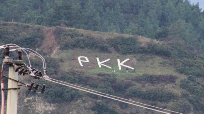 Manisa’da dağa ‘PKK’ yazanlar yakalandı!