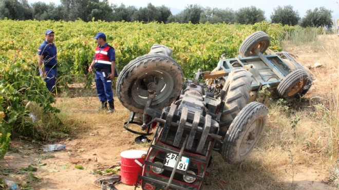Manisa da feci kaza: Traktörün altında can verdi