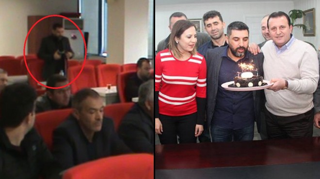 Menderes’te o meclis üyesinden ilginç tepki: Önce pasta şimdi de kravat kesti!