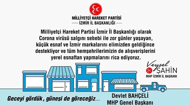 MHP İzmir’den koronavirüs kampanyası: “Alışverişini mahalle bakkalından yap! 