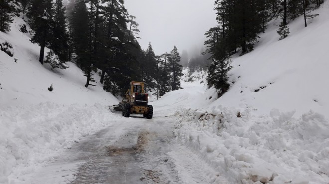 Muğla da kardan dolayı kapanan yollar ulaşıma açılıyor