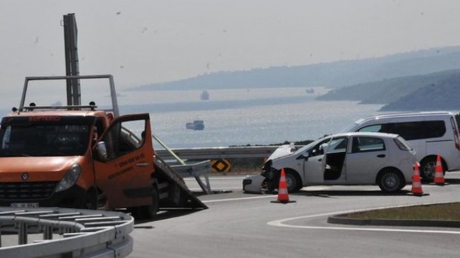 Osmangazi Köprüsü’nde açılıştan 1 gün sonra kaza!