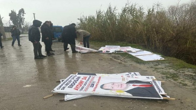 Pazar günü miting vardı... Cumhurbaşkanı Erdoğan ın afişleri dereye atıldı!