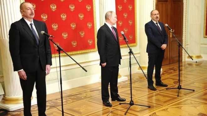 Putin, Aliyev ve Paşinyan dan üçlü zirve