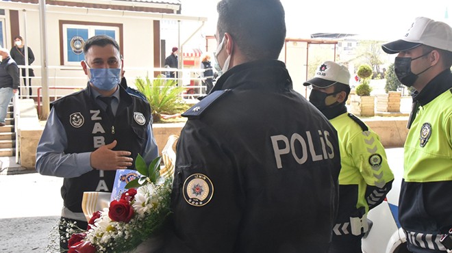 Torbalı’da zabıta, Polis Haftası’nı sürprizle kutladı