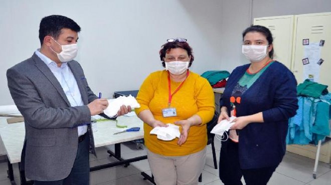 Turgutlu Devlet Hastanesi kendi cerrahi maskesini üretmeye başladı