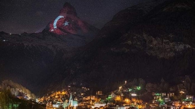 Türk bayrağı silüetiyle dayanışma mesajı