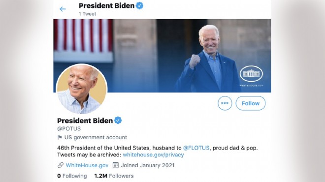 Twitter, başkanlık hesabını Joe Biden a devretti