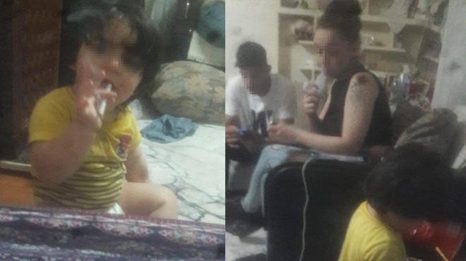 2 yaşındaki çocuğuna sigara içiren anne yakalandı