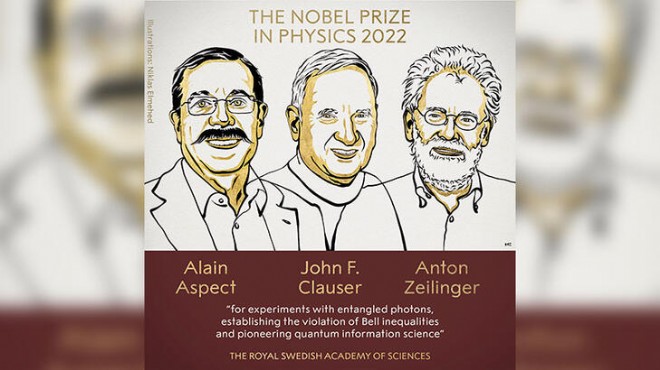 2022 Nobel Fizik Ödülü, üç bilim insanına verildi