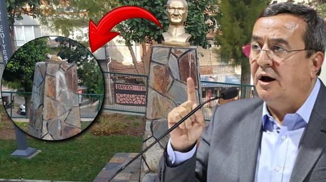 Atatürk büstüne çirkin saldırı... Başkan Batur: Bu hainler bir an önce bulunacak!