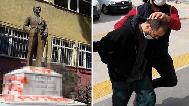Atatürk heykeline saldırmıştı, adliyeye sevk edildi