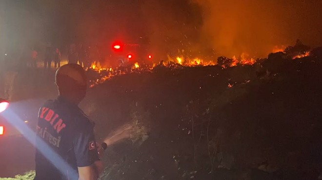 Aydın Büyükşehir Belediye ekiplerinden yangına hızlı müdahale