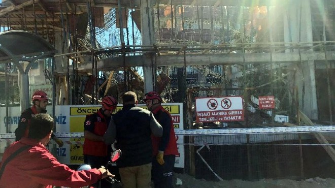 Balıkesir de inşaatta çökme: 5 işçi yaralı!