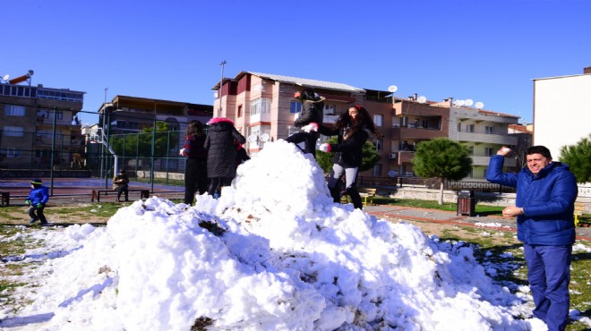 Başkan Karakayalı’dan çocuklara kar sürprizi