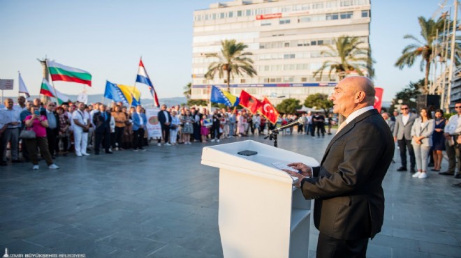 Başkan Soyer Balkan Festivali nde konuştu: İzmir in barış mücadelesine adıyoruz