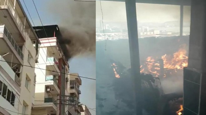 İzmir de yangın paniği: Binayı alevler sardı!