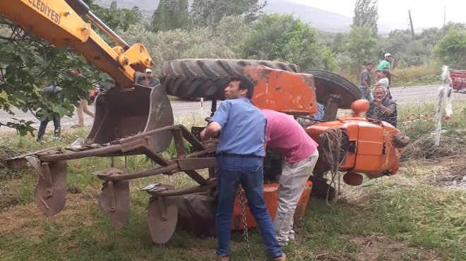 Beydağ da kaza: Traktörün altında kaldı