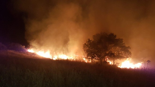 Bodrum da makilik alanda yangın