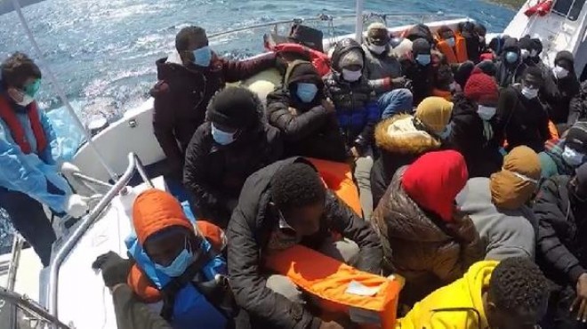 Çeşme de 37 kaçak göçmen kurtarıldı