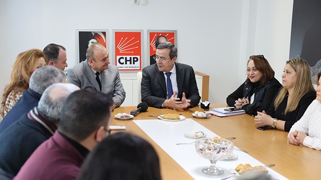 CHP Konak ın yeni evine Başkan Batur dan ziyaret