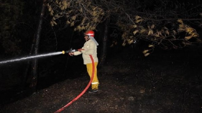 Datça daki yangına nöbetçi ekipten hızlı müdahale