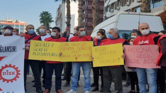 DİSK ten İzmir de asgari ücret protestosu!