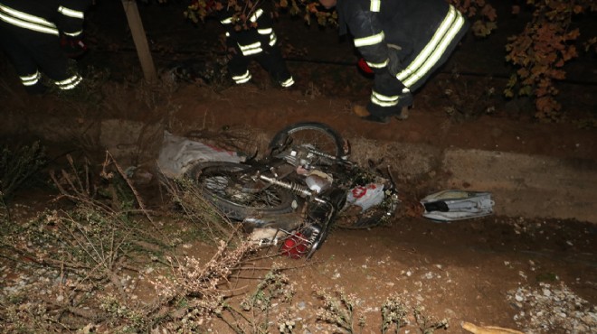 Domuza çarpan motosiklet sürücüsü yaralandı