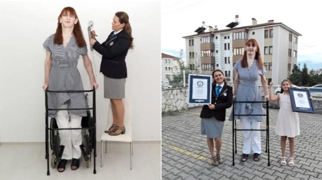 Dünyanın en uzun kadını Türkiye den