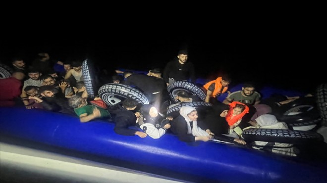 Ege Denizi nde can pazarı... 57 düzensiz göçmen kurtarıldı!
