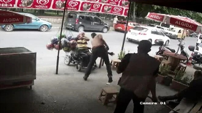 Engellileri döven saldırgan tutuklandı