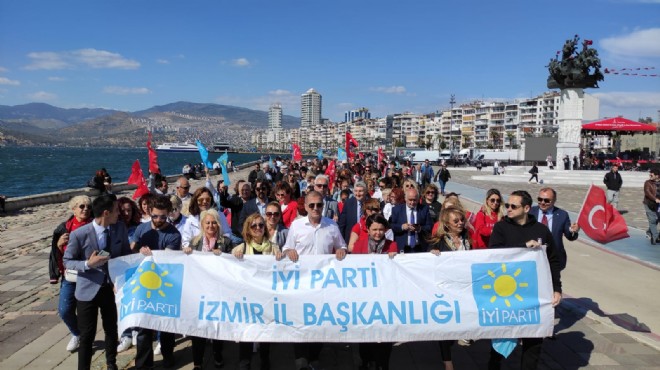 İYİ Parti İzmir, Gündoğdu dan Cumhuriyet e yürüdü...  İlk seçimde güle güle diyeceğiz! 