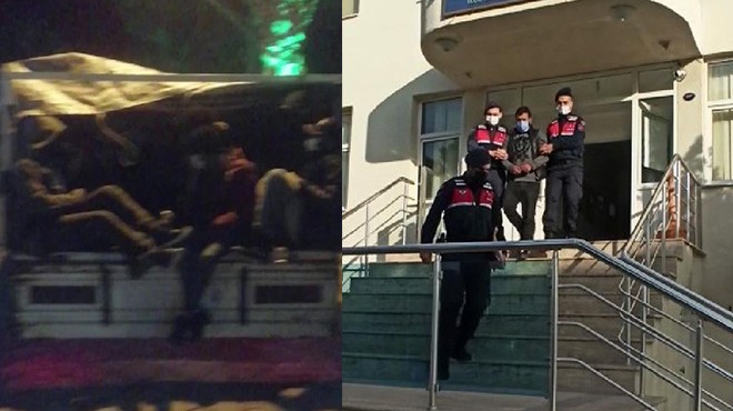 İzmir de 25 kaçak göçmen kamyonet kasasında yakalandı