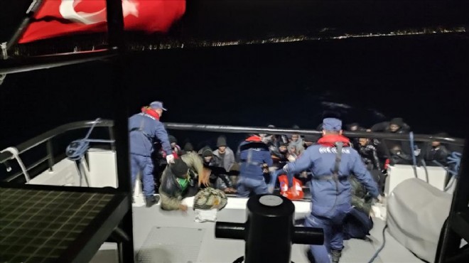 İzmir de 59 düzensiz göçmen kurtarıldı