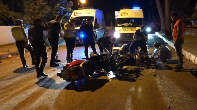 İzmir de iki motosiklet çarpıştı: 2 ağır yaralı