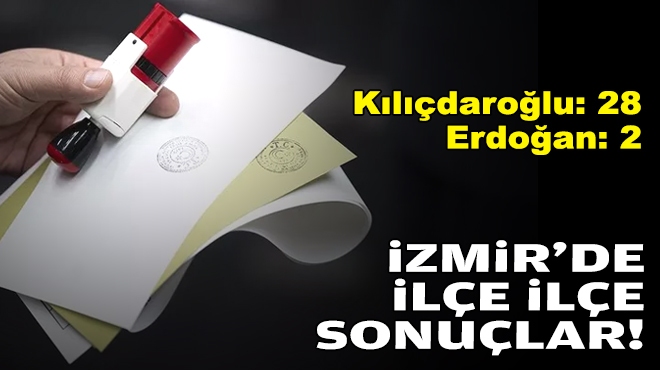 İzmir’de ilçe ilçe sonuçlar… Kılıçdaroğlu: 28 Erdoğan: 2!