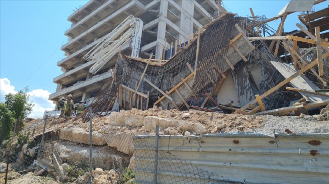 İzmir de işçiler felaketi yaşadı: Kolon patladı, inşaat çöktü!