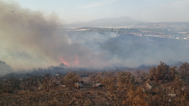 İzmir de makilik alanda yangın