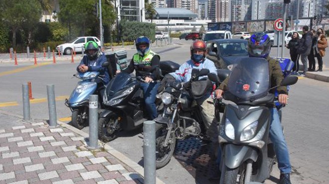 İzmir de motorlu kuryelerden,  ikinci sınıf muamele  tepkisi