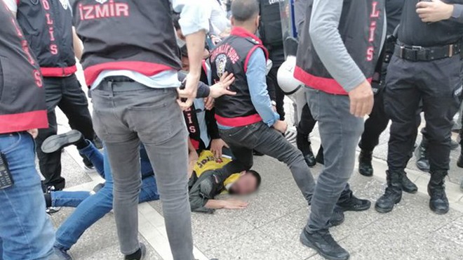 İzmir de olaylı 1 Mayıs gösterisi... Karantinayı deldi, eylemde yakalandı!