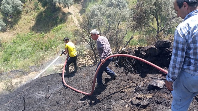 İzmir de orman yangınına helikopterle müdahale