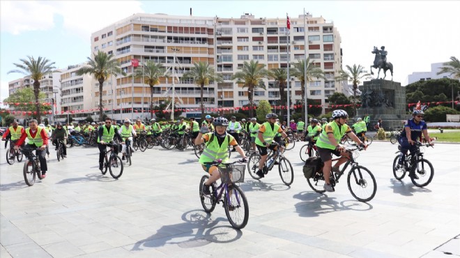 İzmir de pedallar sağlıklı yaşam için çevrildi!
