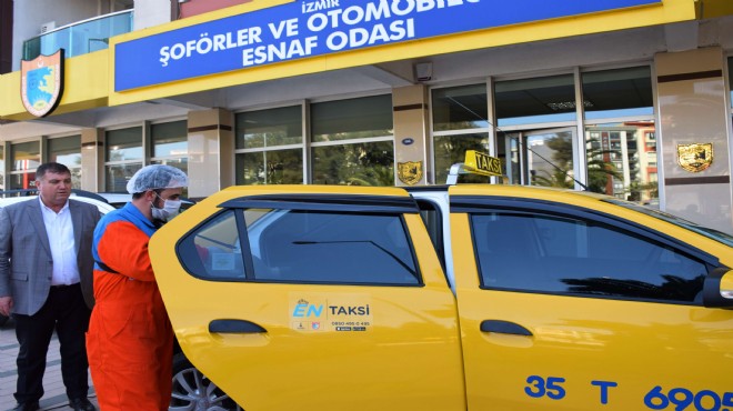 İzmir’de taksilere virüs önlemi