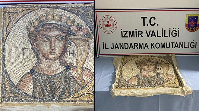 İzmir de  tarihi  operasyon: 2000 yıllık mozaik satılmadan bulundu