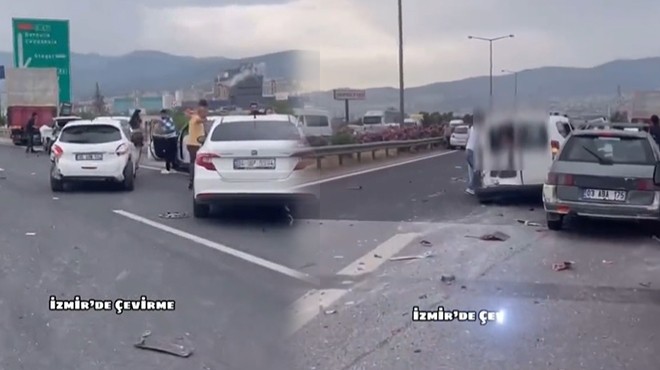 İzmir’de zincirleme kaza… 7 araç birbirine girdi!
