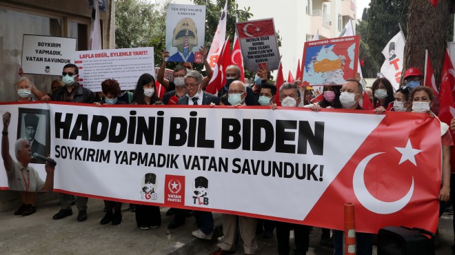 İzmir deki NATO Karargahı önünde Biden a karşı eylem!