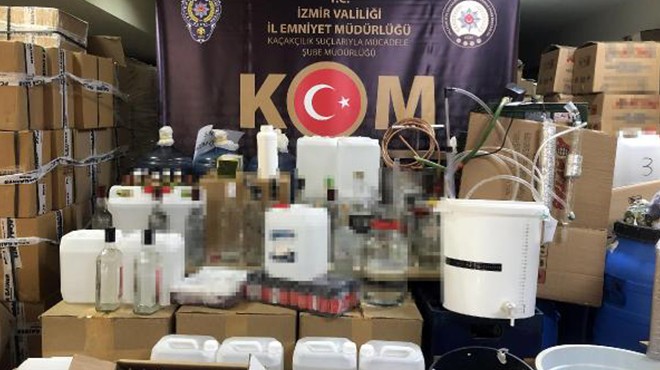 İzmir in 9 ilçesinde kaçak içki operasyonu