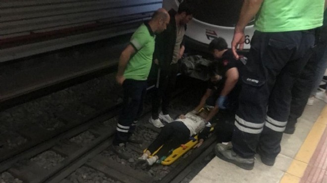 İzmir Metro da intihar girişimi!