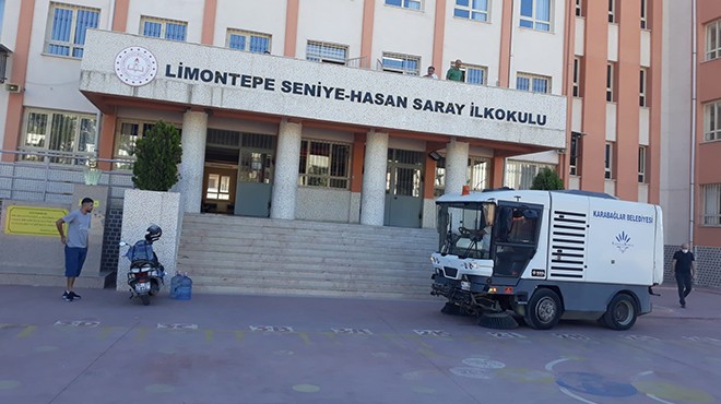 Karabağlar da okullara temizlik desteği
