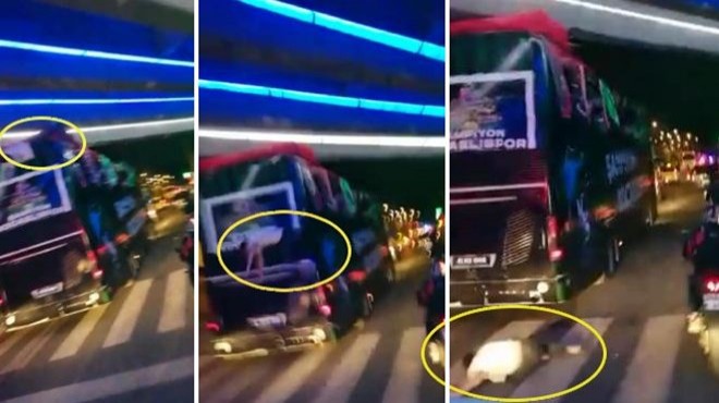 Kocaelisporlu futbolcu takım otobüsünden düştü